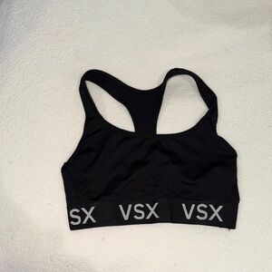 VSX Black Sports Bra with Gray Accents